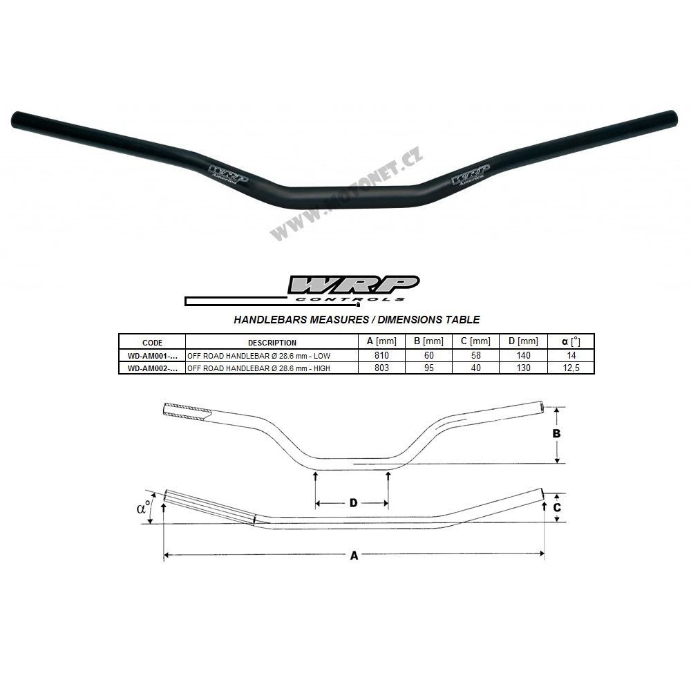 Handlebar WRP AMERICA 28,6mm STD black