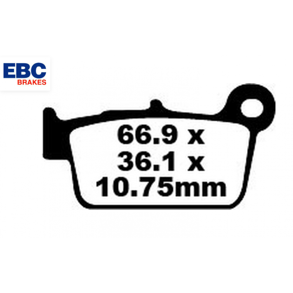 Zavorne ploščice EBC FA367TT za Yamaha YZ125 03-23, YZ250 03-24, YZ250F 03-23, YZ450F 03-24 zadnje