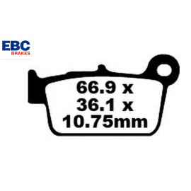 Zavorne ploščice EBC FA367TT za Yamaha YZ125 03-23, YZ250 03-24, YZ250F 03-23, YZ450F 03-24 zadnje